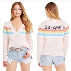 wildfox dreamer marcel sweater pink rainbow